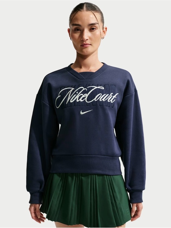 Nike Sweaters - Nike Women's Court Collection French Terry Crewneck Tennis Shirt NWT Blue
Medium